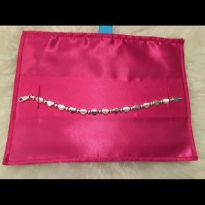 Sterling Silver Heart Tennis Bracelet 7.5”